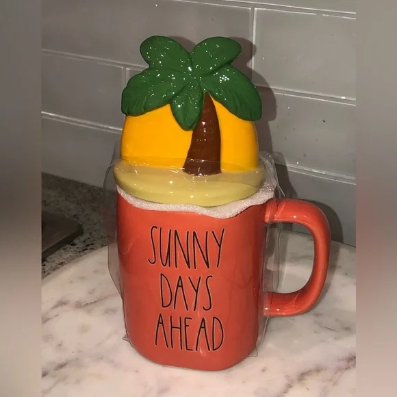 ✨NWT✨ Rae Dunn SUNNY DAYS AHEAD Mug with Lid - Picture 2 of 7